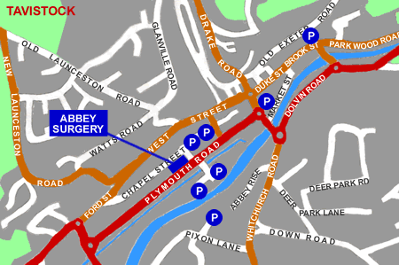 Location map for Abbey Surgery